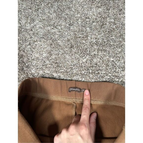 J. McLaughlin Pull On Tan Brown Ribbed Knit Skinny Pants Elastic Cuffs Cotton M - Picture 4 of 11